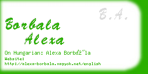 borbala alexa business card